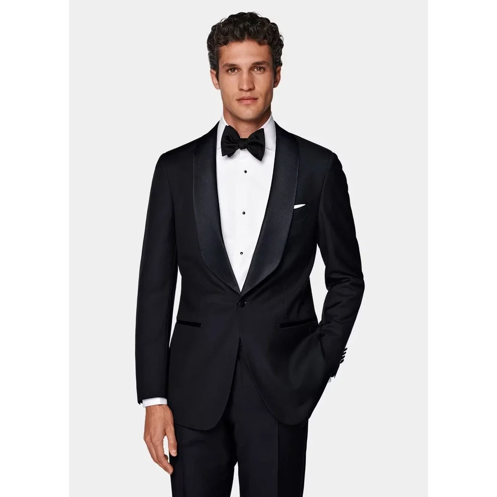 Suitsupply Havana Shawl Tuxedo Jacket Men's 42R Navy VBC Super 110's Wool Slim